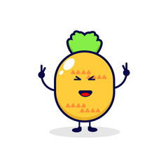 Pineapple smile cute character illustration