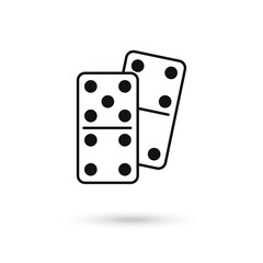 Domino dice vector icon. Flat sign for mobile concept and web design. Dominoes game icon.
