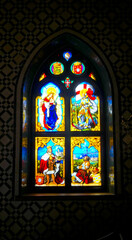 Fototapeta premium Lisbon, Portugal - vitral da capela no palácio da pena