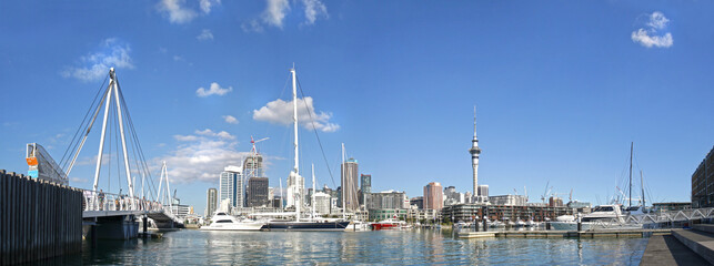 Panoramic view Auckland City Skyline. New Zealand.