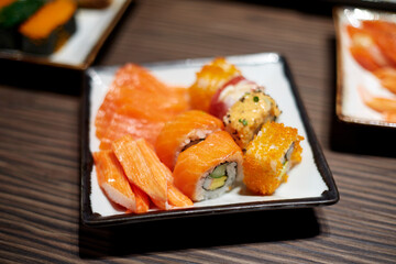 Traditional Japanese food Sushi.