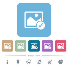Resize image small flat icons on color rounded square backgrounds