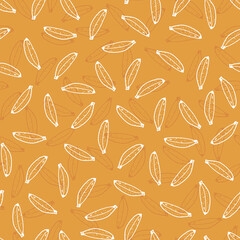 Vector orange hand drawn scattered bananas doodle background pattern. Perfect for fabric, scrapbooking and wallpaper projects.
