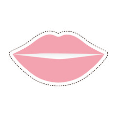 80s patch of a pink lips