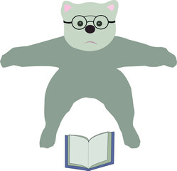 polar bear reads a book and can not remember what is in it