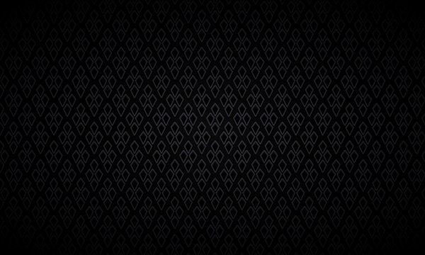 Black pattern. Dark grey luxury background, vector illustration composed of rhombuses. Perforated sheet metal.