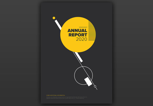 Dark Annual Report Front Cover Page Layout in Japan Style