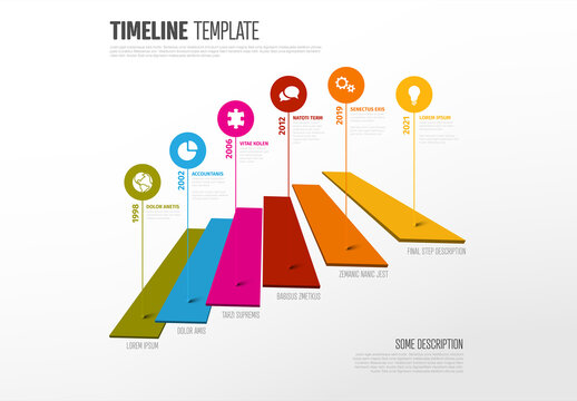 Stairs Infographic Layout with Droplet Pointers