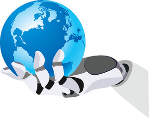 bionic hand with planet earth bionic hand with planet earth