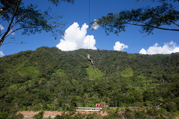 Man on a zip line - Oxapampa