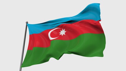 Azerbaijan FLAG ISOLATED IN GREAY BACKGROUND