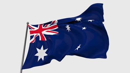 Australia FLAG ISOLATED IN GREAY BACKGROUND.