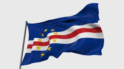 Cape Verde FLAG ISOLATED IN GREAY BACKGROUND