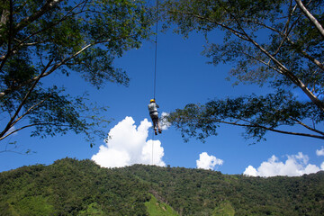 Man on a zipline - Oxapampa