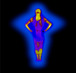 Thermografisches Bild des menschlichen Körpers mit unterschiedlichen Temperaturen