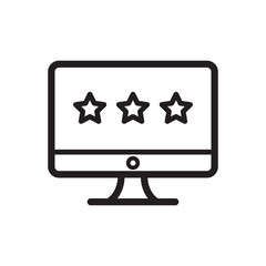 star rating icon, device star rating icon in trendy flat style, monitor icon 