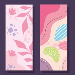 two abstracs organics set backgrounds vector illustration design