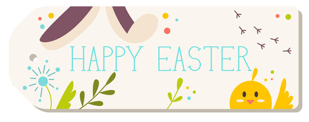 Easter bookmark, label. Flat design illustration. Vector