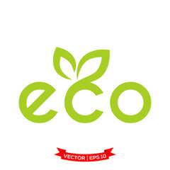 ECO icon vector logo template, leaf icon