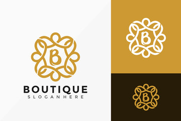 Boutique Flower Fashion Logo Design. Modern Idea logos designs Vector illustration template