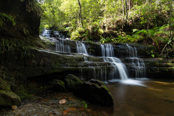 Naklejka premium Side view of Terrace Falls at Blue Mountains, NSW, Australia.