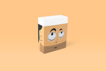funny paper block orange background
