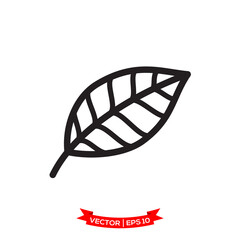 leaf icon in trendy flat design 