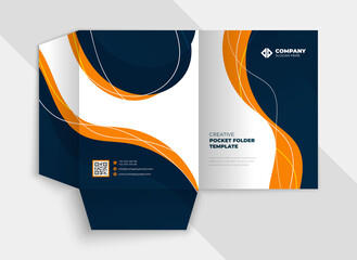 Business Folder Template  For Files. The Layout is For Posting Information About The Company. Modern Abstract style.