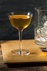 Cold Boozy Rye Whiskey Diamondback Cocktail