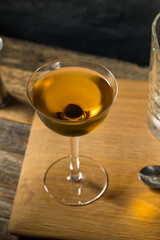 Cold Boozy Rye Whiskey Diamondback Cocktail