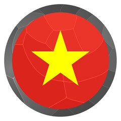 Glass light ball with flag of Vietnam. Round sphere, template icon. Vietnamese national symbol. Glossy realistic ball, 3D abstract vector illustration highlighted on a white background. Big bubble
