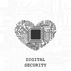 Digital heart security wallpaper