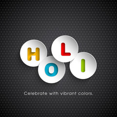 Illustration of Holi Festival with colorful intricate calligraphy vector.