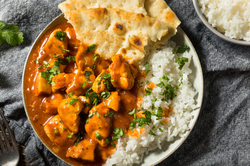 Homemade Indian Butter Chicken with Rice