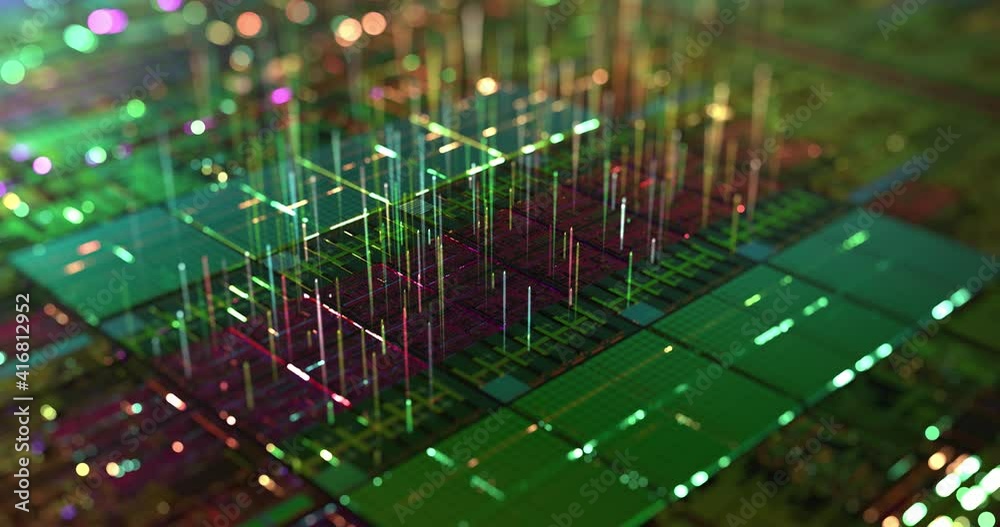 Poster ai artificial intelligence, machine learning and futuristic computer technologies concepts. big data
