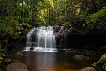 Small waterfall at Willawong Pools, Blue Mountains, NSW, Australia.