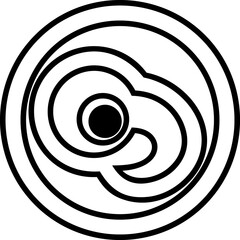 Coloring page with frogspawn (egg of frog) with embryo in flat style isolated on white background