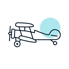 Light aircraft plane flat vector icon