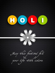 Illustration of Holi Festival with colorful intricate calligraphy vector.