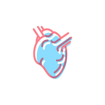 Heart icon in modern colors on white