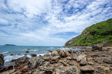 beach and rocks , Rocks along the coast, Koh Samae San, Sattahip, Chon Buri, Thailand