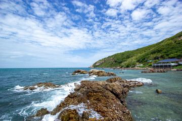 coast of island ,Rocks along the coast, Koh Samae San, Sattahip, Chon Buri, Thailand