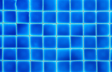 Blue colored mosaic background tiles