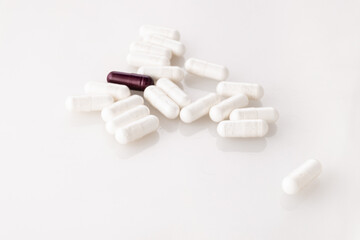 Fototapeta na wymiar pills on white background.