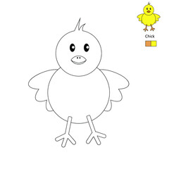 Coloring. Chick. On a white background. Children from 2 years old. Child development. Fun time.