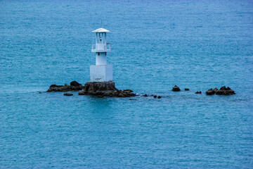 lighthouse on the coast , Koh Samae San, Sattahip, Chonburi, Thailand