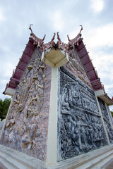 temple of heaven , Details, bas-reliefs, church doors  , Viharn Luang Por Dam