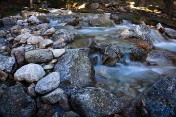 Flowing river with rocks