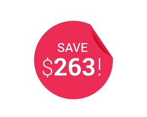 Save $263 dollars, $263 us dollar save