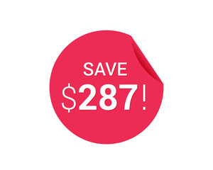 Save $287 dollars, $287 us dollar save